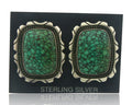 Navajo Earrings 925 Silver Natural Turquoise Native Artist NC C.80's