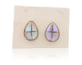 Navajo Earrings 925 Silver Pink Mussel Native American Artist C.80's