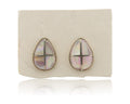 Navajo Earrings 925 Silver Pink Mussel Native American Artist C.80's