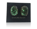 Navajo Earrings 925 Silver Spiderweb Natural Turquoise Signed D Lvingston C80s