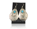 Navajo Earrings 925 Silver Turquoise Artist Signed Dean Brown C.80's