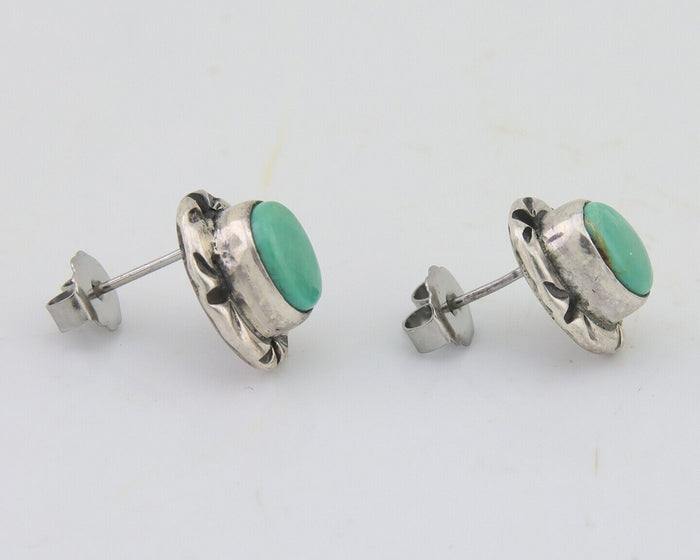 Navajo Earrings 925 Silver Turquoise Native American Artist C.80's