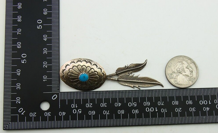 Navajo Earrings 925 Silver Turquoise Native American Artist C.80's