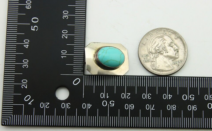 Navajo Earrings 925 Silver Turquoise Native American Artist C.80's