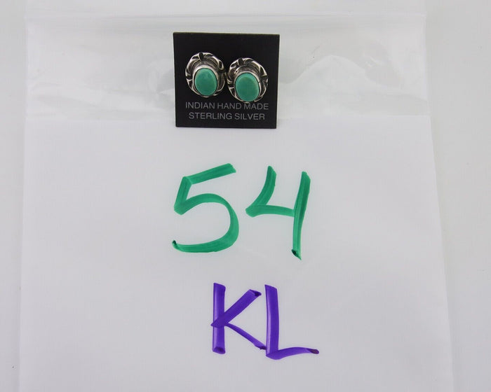 Navajo Earrings 925 Silver Turquoise Native American Artist C.80's