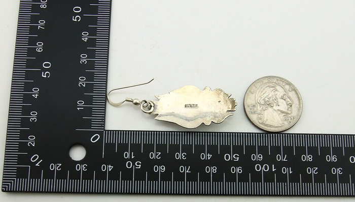 Navajo Earrings 925 Silver Turquoise & Spiney Oyster Native American Artist C80s