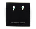 Navajo Earrings Sterling Silver Inlaid Turquoise & MOP Vintage Handmade