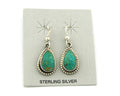 Navajo Earrings Sterling Silver Natural Turquoise Vintage Signed M