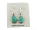 Navajo Earrings Sterling Silver Natural Turquoise Vintage Signed M