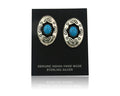 Navajo Earrings Sterling Silver Turquoise Dangle Vintage Authentic Signed P