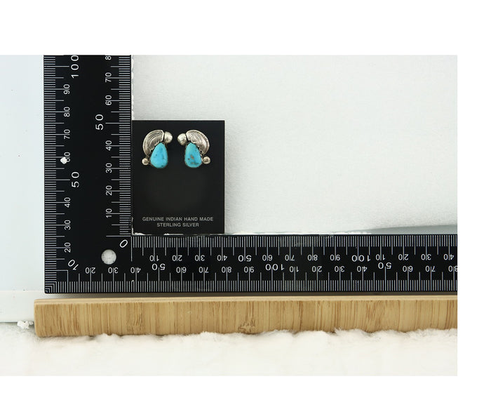 Navajo Earrings Sterling Silver Turquoise Dangle Vintage Authentic Simplicio