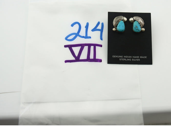 Navajo Earrings Sterling Silver Turquoise Dangle Vintage Authentic Simplicio