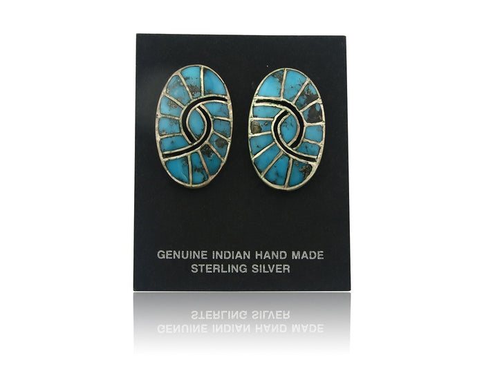 Navajo Earrings Sterling Silver Turquoise Dangle Vintage Authentic