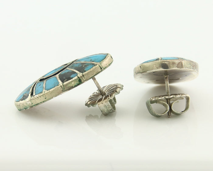 Navajo Earrings Sterling Silver Turquoise Dangle Vintage Authentic