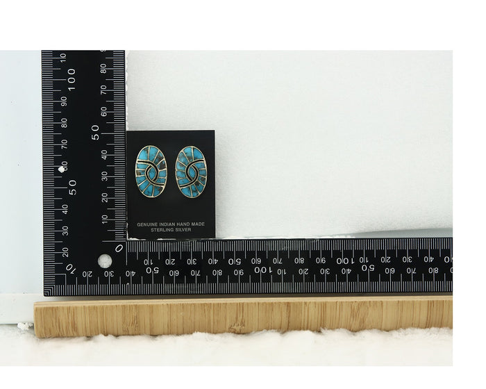 Navajo Earrings Sterling Silver Turquoise Dangle Vintage Authentic