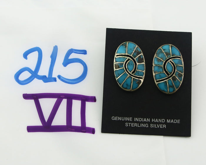 Navajo Earrings Sterling Silver Turquoise Dangle Vintage Authentic
