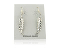 Navajo Feather Earrings Sterling Silver Dangle Vintage Authentic Signed Masha
