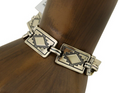 Navajo Hamdmade Link Bracelet 925 Silver Native American Artist C.80's