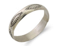 Navajo Hand Stamped Band 925 Silver 5.0 mm Signed Larry Chavez Size 11 C.80's