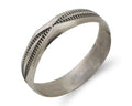 Navajo Hand Stamped Band 925 Silver 5.0 mm Signed Larry Chavez Size 11 C.80's