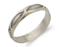 Navajo Hand Stamped Band 925 Silver 5.0 mm Signed Larry Chavez Size 11.75 C.80's