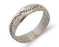 Navajo Hand Stamped Band 925 Silver 5.0 mm Signed Larry Chavez Size 6.75 C.80's