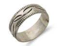 Navajo Hand Stamped Band 925 Silver 6.0 mm Native Artist Size 5.0 C.80's