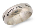 Navajo Hand Stamped Band 925 Silver 6.0 mm Signed Larry Chavez Size 5.0 C.80's