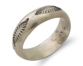 Navajo Hand Stamped Band 925 Silver 6.0 mm Signed Larry Chavez Size 7.75 C.80's
