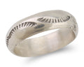 Navajo Hand Stamped Band 925 Silver 6.0 mm Signed Larry Chavez Size 8.75 C.80's