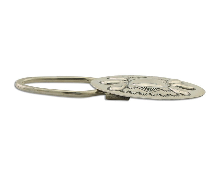 Navajo Hand Stamped Key Chain .925 Silver Handmade Native American Artist C.80's