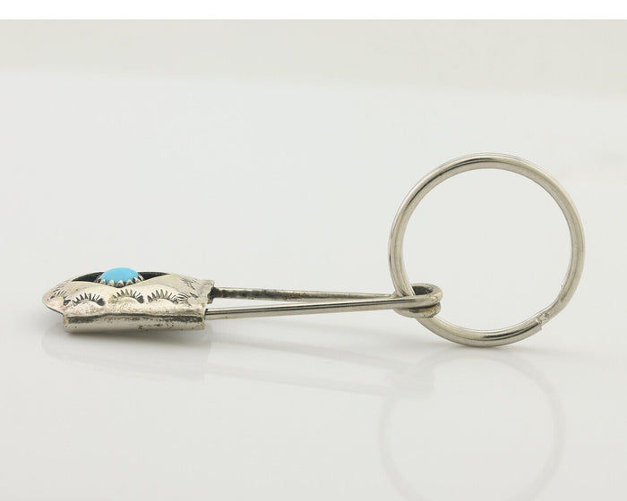 Navajo Hand Stamped Key Chain .925 Silver Handmade Native American Artist C.80's
