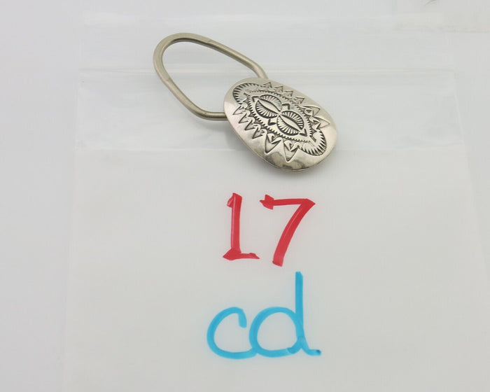 Navajo Hand Stamped Key Chain .925 Silver Handmade Native American Artist C.80's