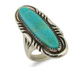 Navajo Hand Stamped Ring 925 Silver Turquoise Native Artist Begay C.80's