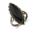 Navajo Handmade Ring 925 Silver Black Onyx Artist Signed #14 C.80's