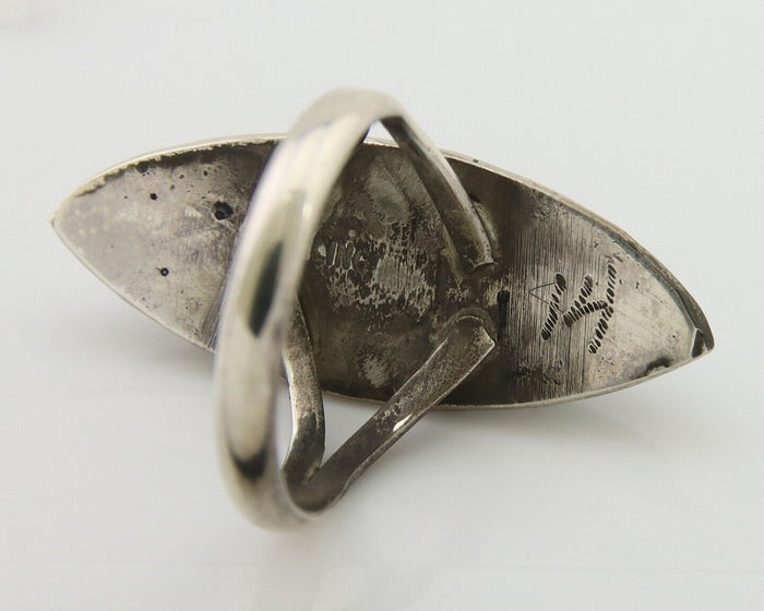 Navajo Handmade Ring 925 Silver Black Onyx Artist Signed #14 C.80's