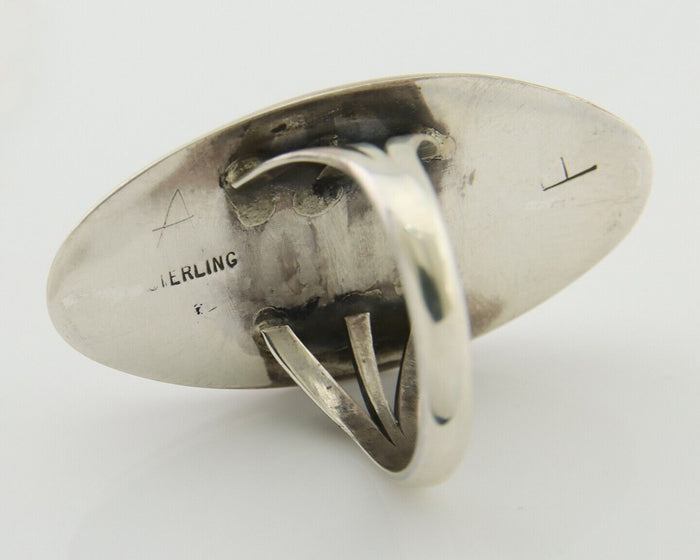 Navajo Handmade Ring 925 Silver Black Onyx Artist Signed F C.80's