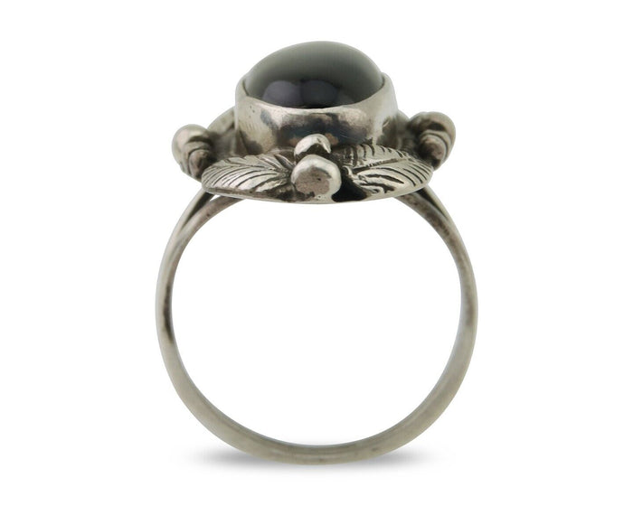 Navajo Handmade Ring 925 Silver Black Onyx Artist Signed GR C.80's