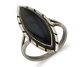 Navajo Handmade Ring 925 Silver Black Onyx Artist Signed M #10 C.80's