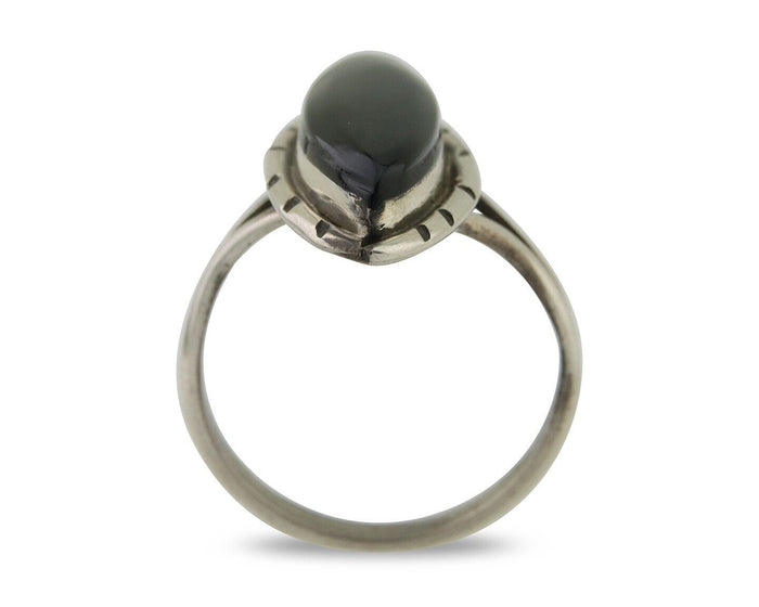 Navajo Handmade Ring 925 Silver Black Onyx Artist Signed M #14 C.80's