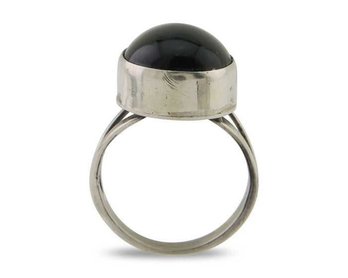 Navajo Handmade Ring 925 Silver Black Onyx Artist Signed R C.80's