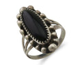 Navajo Handmade Ring 925 Silver Black Onyx Artist Signed SC C.80's
