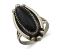 Navajo Handmade Ring 925 Silver Black Onyx Artist Signed SC C.80's