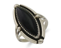 Navajo Handmade Ring 925 Silver Black Onyx Artist Signed SC C.80's