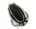 Navajo Handmade Ring 925 Silver Black Onyx Artist Signed SC C.80's