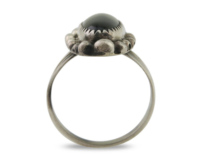 Navajo Handmade Ring 925 Silver Black Onyx Artist Signed SC C.80's