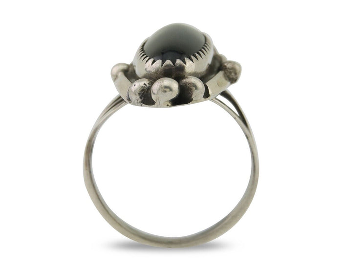 Navajo Handmade Ring 925 Silver Black Onyx Artist Signed SC C.80's