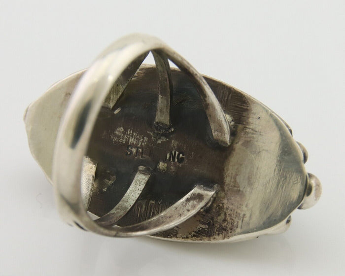 Navajo Handmade Ring 925 Silver Black Onyx Artist Signed SC C.80's
