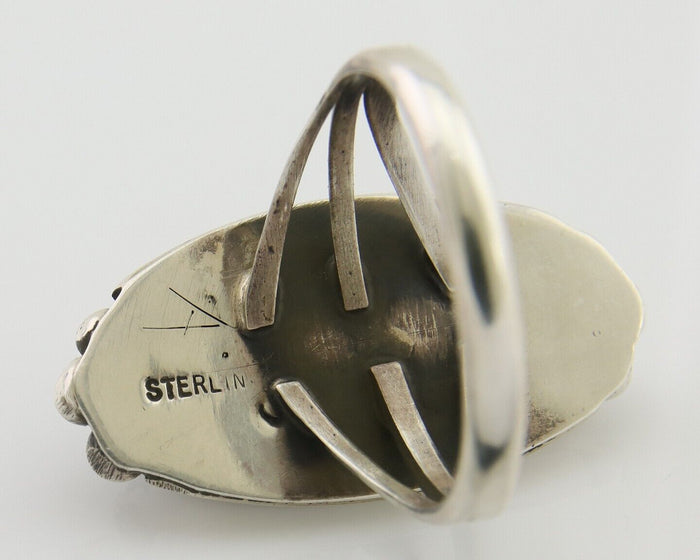 Navajo Handmade Ring 925 Silver Black Onyx Artist Signed SC C.80's