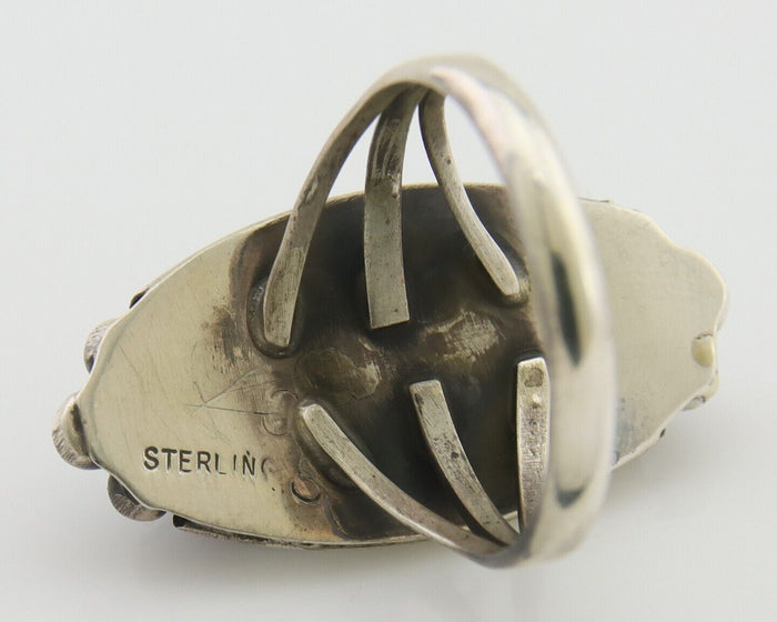 Navajo Handmade Ring 925 Silver Black Onyx Artist Signed SC C.80's